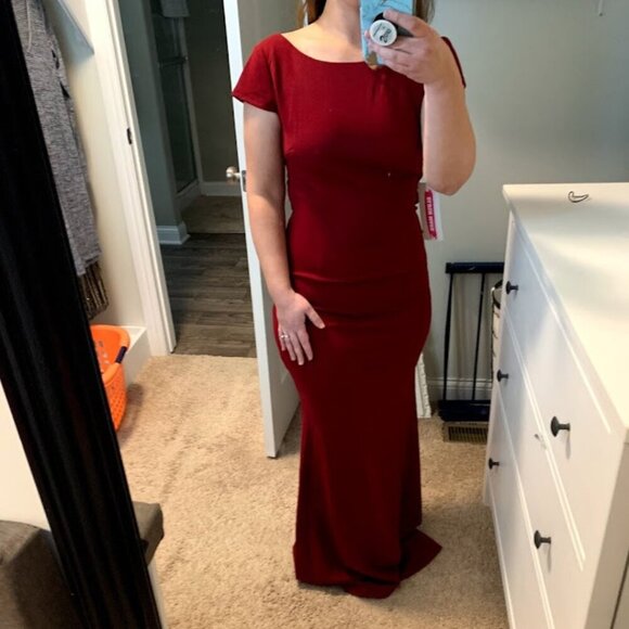 Azazie / Blush Mark Burgundy Backless Bridemaid / Formal Dress | Size M - Picture 2 of 11